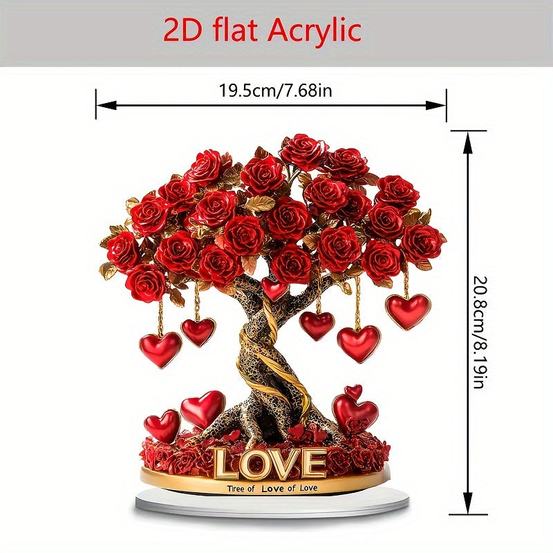 2D Crystal Heart "Tree of Love" Acrylic Decor-3