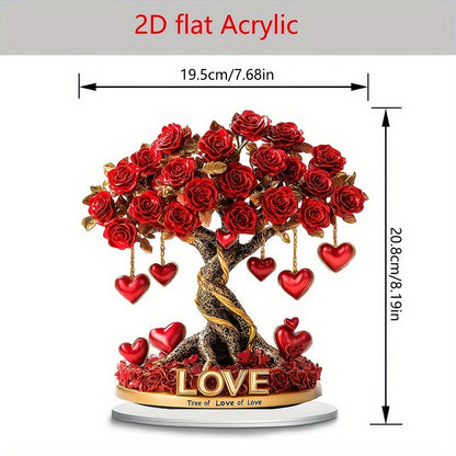 2D Crystal Heart "Tree of Love" Acrylic Decor-3