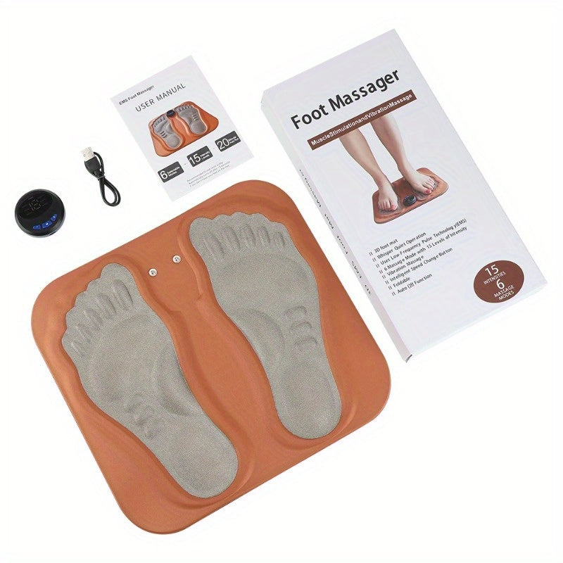 Rechargeable 3D Foot Massager Pad – Foldable Acupressure Mat  – Orange