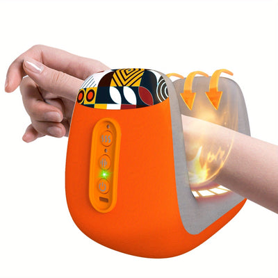 Electric Hand Massager with Acupoint Heated Air Compression(Orange)-0