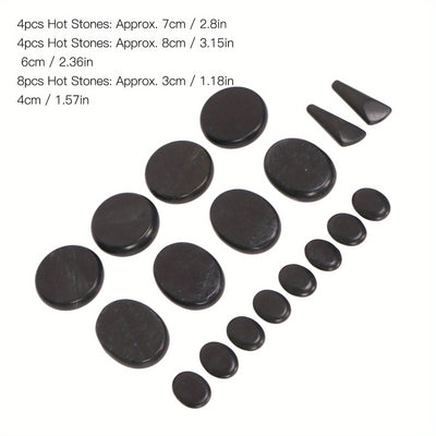 18pcs Heated Basalt Massage Stones with Warmer Box(Black)-1