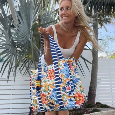 Striped Beach Bag-La Dolce Vita-3