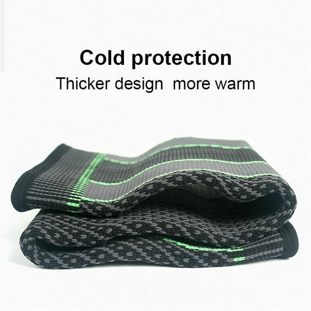 2Pcs Full Length Knee Support Compression Sleeve XL Green-4