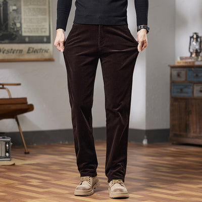 Slim Fit Straight Outerwear All-matching Warm Trousers