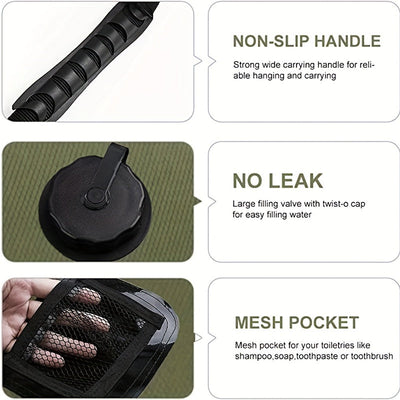 Solar Camping Shower Bag with Hose & Head-2