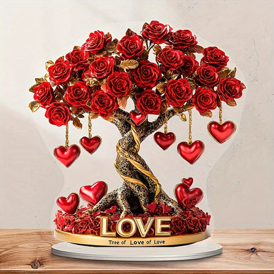 2D Crystal Heart "Tree of Love" Acrylic Decor-1