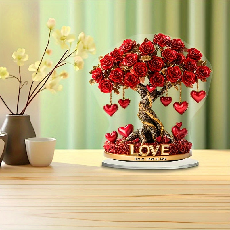 2D Crystal Heart "Tree of Love" Acrylic Decor-2