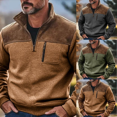 Men's Casual Coat Zipper Fleece Sweater