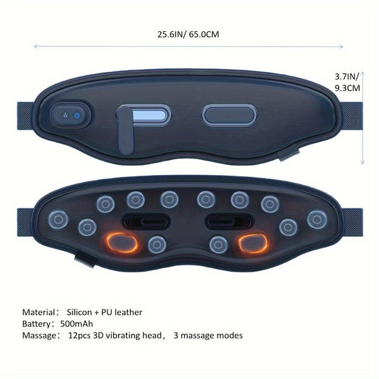 12-Point Eye Massager with Hot Compress & Visual Window(Blue)-1