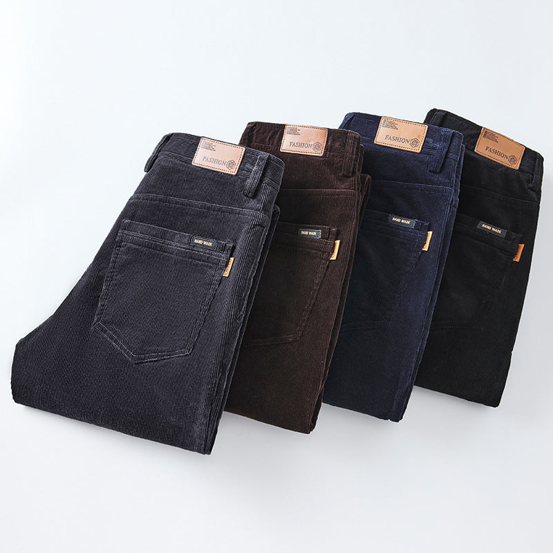 Slim Fit Straight Outerwear All-matching Warm Trousers