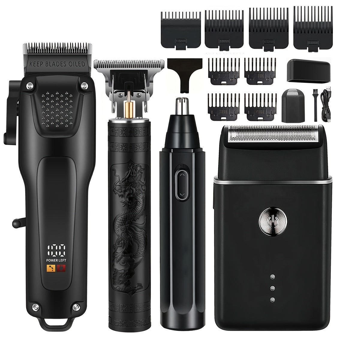 Men’s Grooming Kit USB Rechargeable Clippers (4pcs)-0