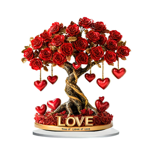 2D Crystal Heart "Tree of Love" Acrylic Decor-0