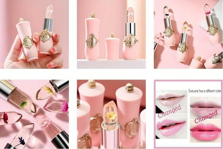 Flower Jelly Lipstick Temperature Change Moisturizer Long Lasting Lip Gloss Lip Balm-2