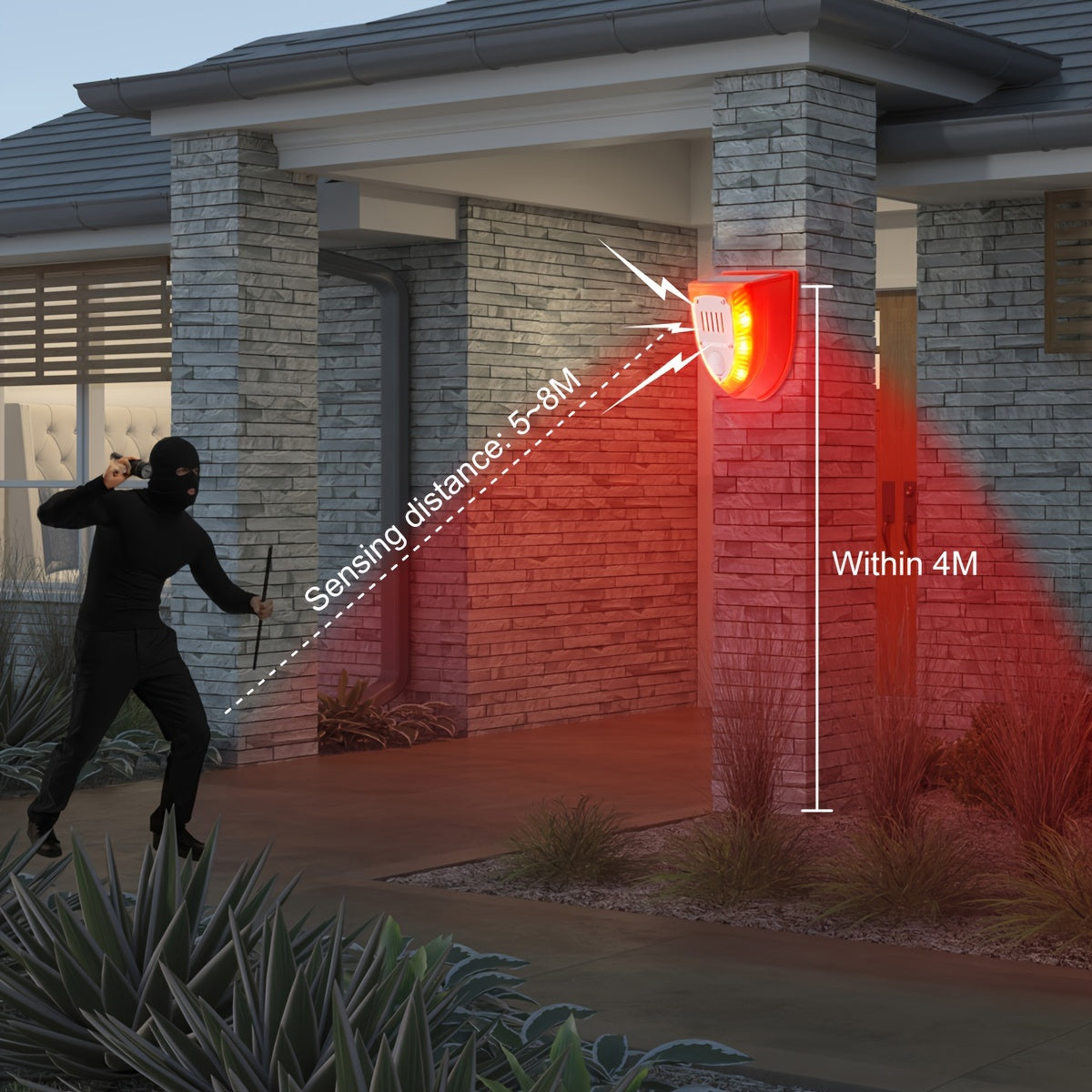 Solar Motion Alarm with Dog Bark & Gunshot Sound (3 pcs)-3