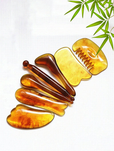 7-Piece Gua Sha Massage Tool Set Amber Scraping Boards-3