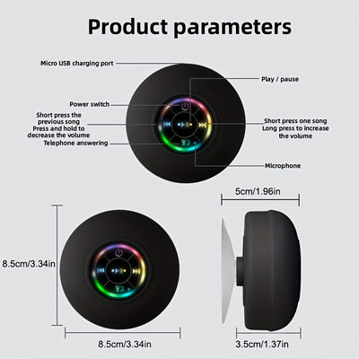Portable Waterproof Wireless Speaker with Suction Cup-3