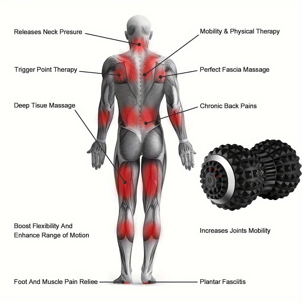 Vibrating Massage Ball for Pain Relief & Deep Tissue Myofascial Release(Black)-4