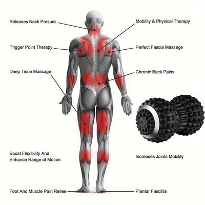 Vibrating Massage Ball for Pain Relief & Deep Tissue Myofascial Release(Black)-4