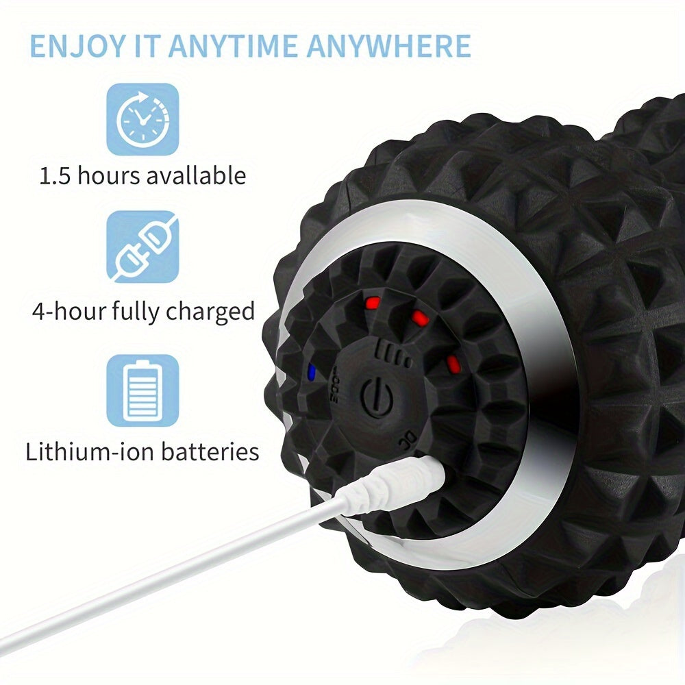 Vibrating Massage Ball for Pain Relief & Deep Tissue Myofascial Release(Black)-3