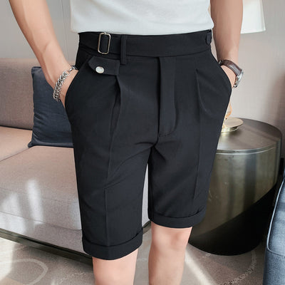 Contrast Color Fashion All-match Neapolitan Style Slim White Shorts