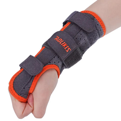 Adjustable Wrist Brace with Splints Size L, Orange-0