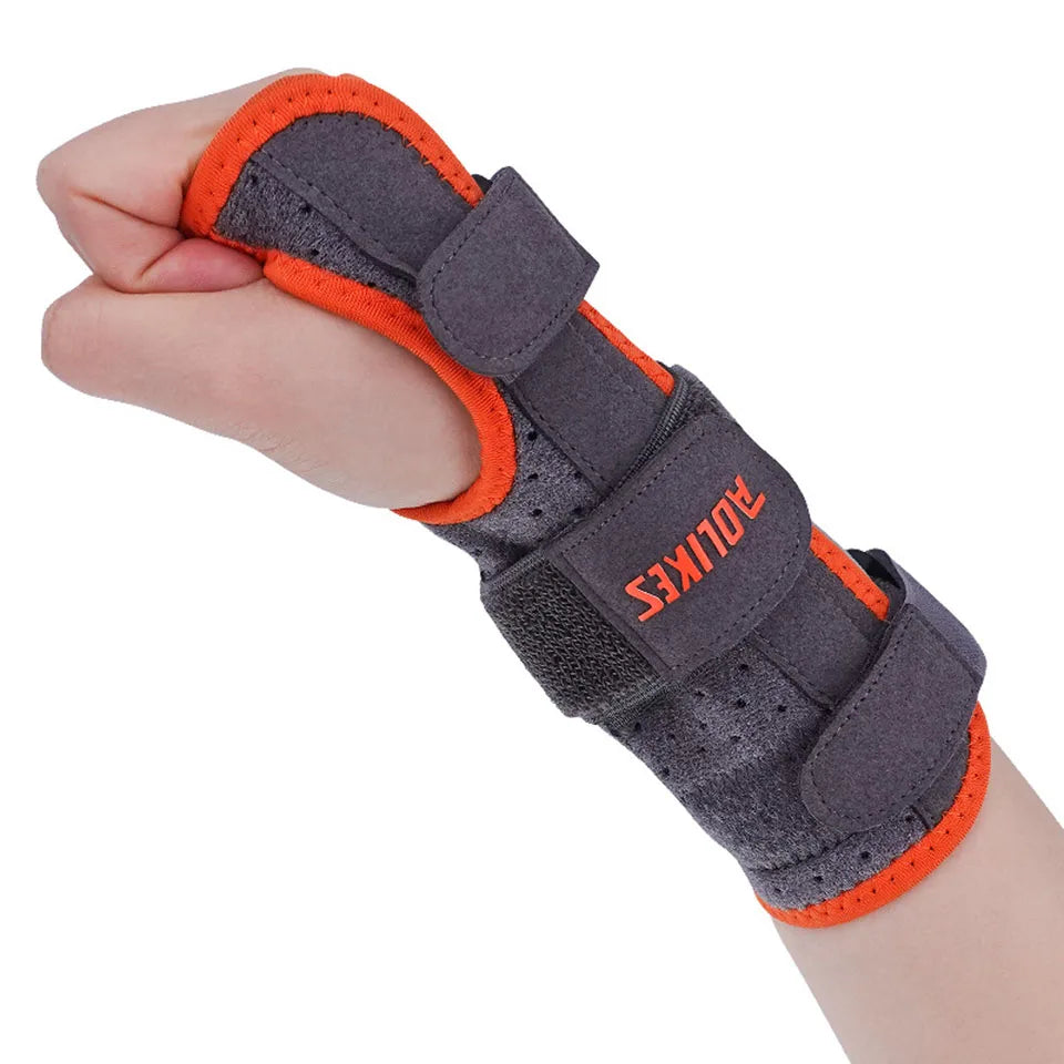 Adjustable Wrist Brace with Splints Size L, Orange-4