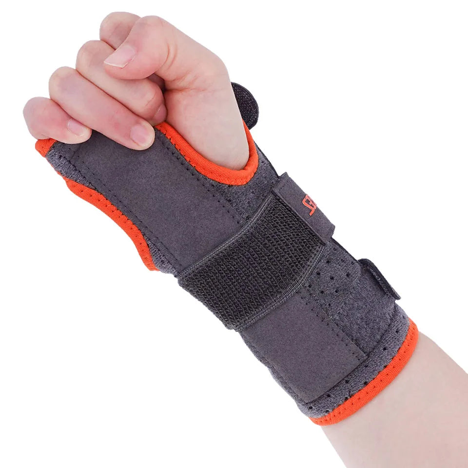 Adjustable Wrist Brace with Splints Size L, Orange-1