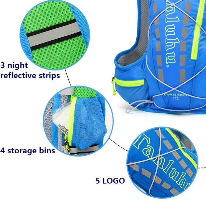 Wautton 15L Cycling Backpack Men/women Marathon Ultralight Breathable Backpack-3
