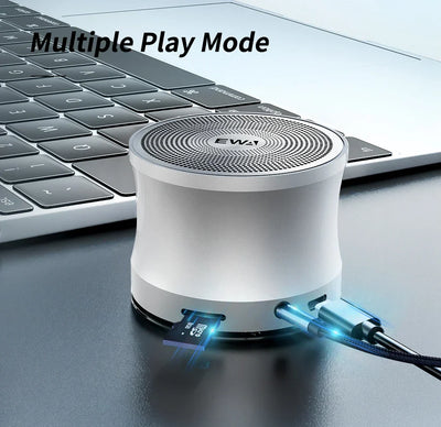 Portable Bluetooth Speaker Dual Bass Stereo Waterproof (Silver)-1