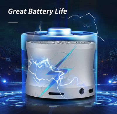Portable Bluetooth Speaker Dual Bass Stereo Waterproof (Silver)-3