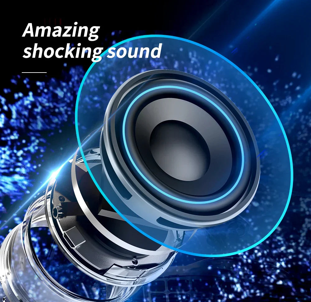 Portable Bluetooth Speaker Dual Bass Stereo Waterproof (Silver)-2
