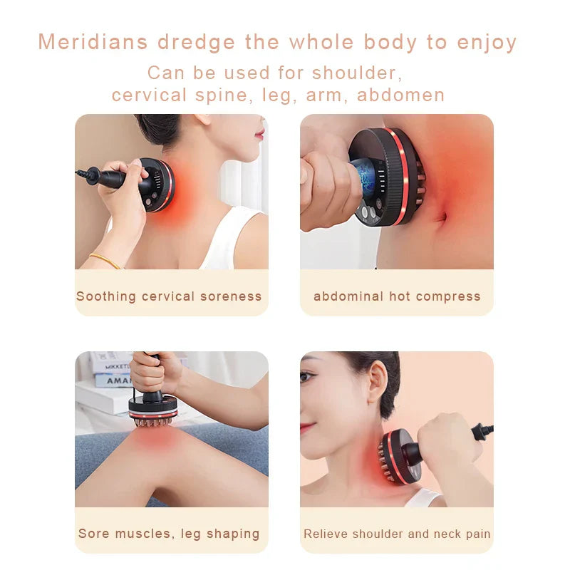 Electric Gua Sha Massager Infrared Heating & Vibration Black-4