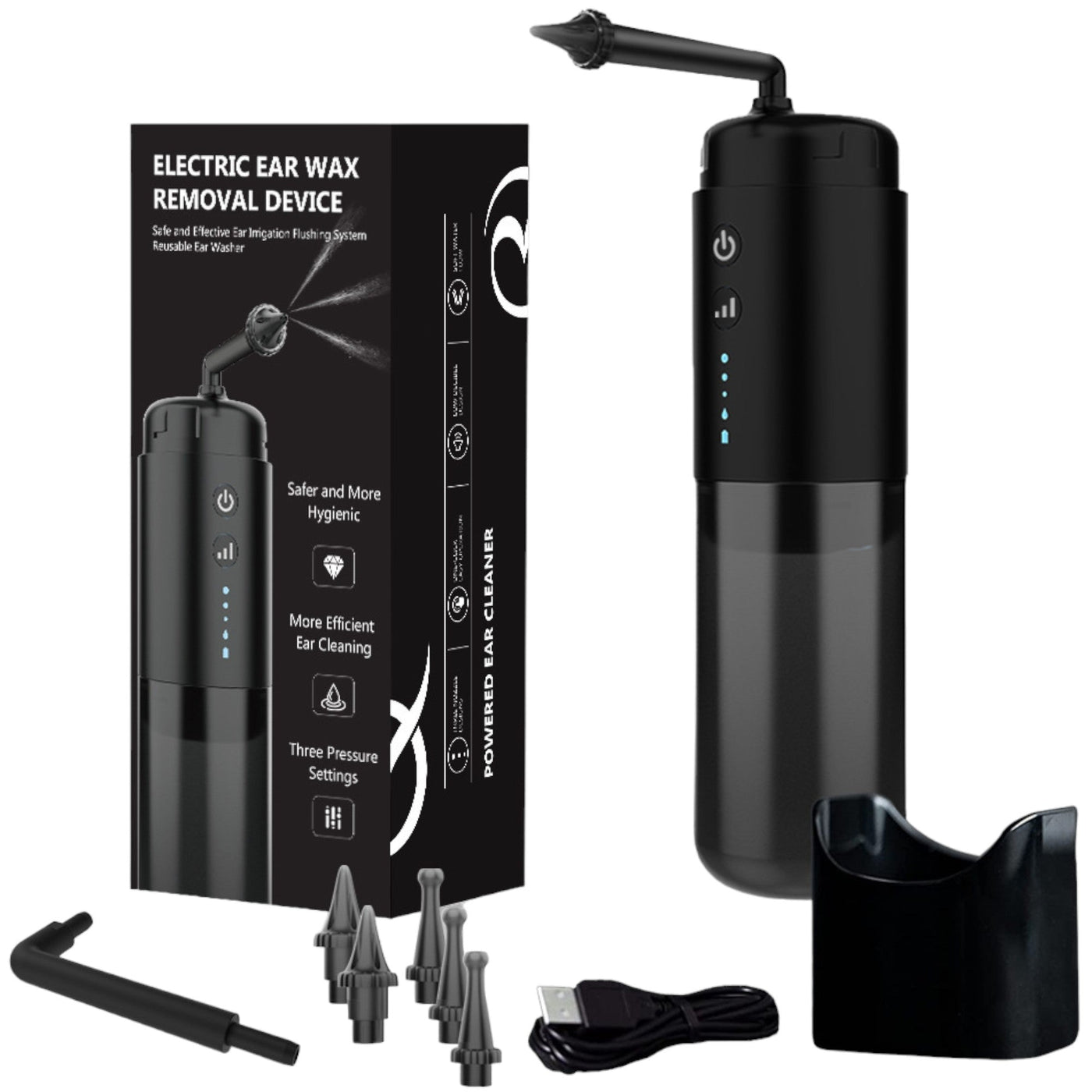 Electric Ear Wax Removal Cleaner - Portable Rechargeable Irrigator-0