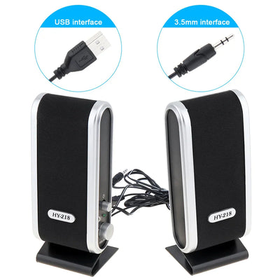 6W USB Wired Stereo Speakers for PC Laptop (White)-1