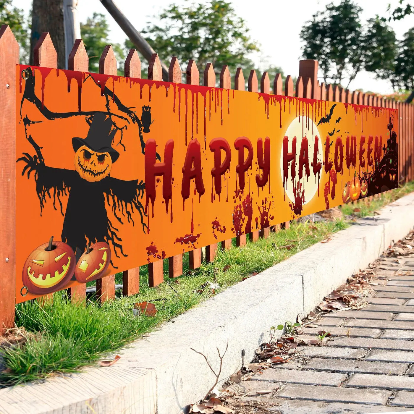Halloween Blood Hand Banner for Spooky Decor-2