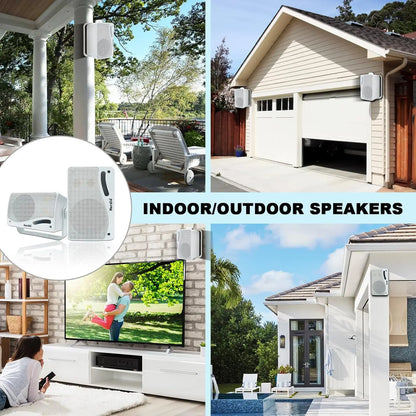 200W Passive Outdoor Speakers Waterproof Marine (White)-2