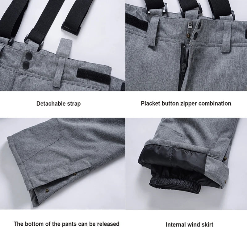 High-Quality Men Women Winter Thick Warm Skiing Pants-1