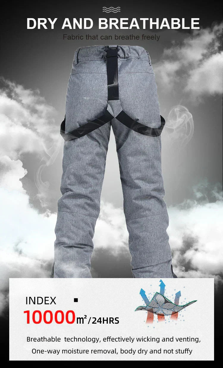 High-Quality Men Women Winter Thick Warm Skiing Pants-3