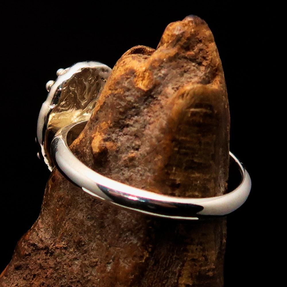 Opal Ring, Gemstone Ring, Sterling Silver Ring, Solitaire Ring, oval shaped Opal - unique design, handmade silver ring - Size 10.5-3