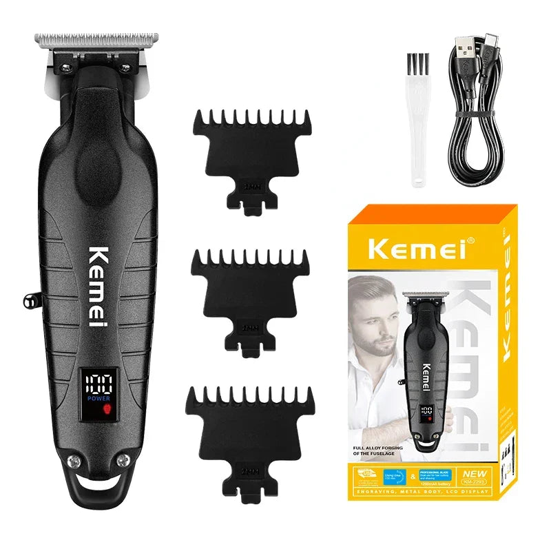 Salon Grade Electric Hair Clipper Powder Metallurgical Blade Black-0