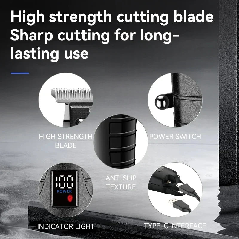 Salon Grade Electric Hair Clipper Powder Metallurgical Blade Black-2