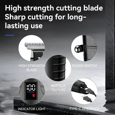 Salon Grade Electric Hair Clipper Powder Metallurgical Blade Black-2