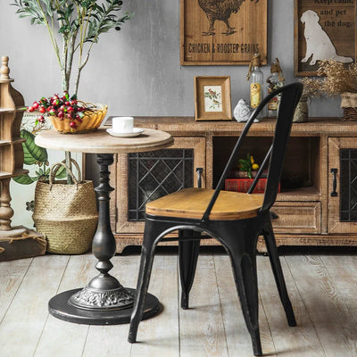 Retro Solid Wood TV Cabinet with Storage-3