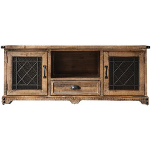 Retro Solid Wood TV Cabinet with Storage-0
