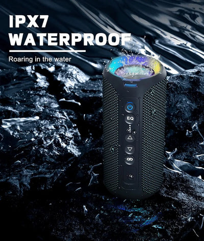 40W Waterproof Bluetooth Speaker with LED Light (Black)-3