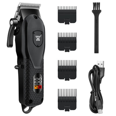 Professional Cordless Hair Clipper Set Wet & Dry Grooming Kit Black-0
