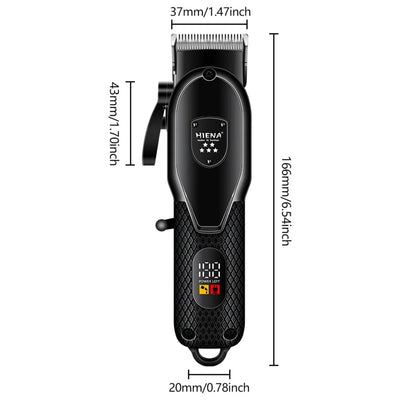 Professional Cordless Hair Clipper Set Wet & Dry Grooming Kit Black-4
