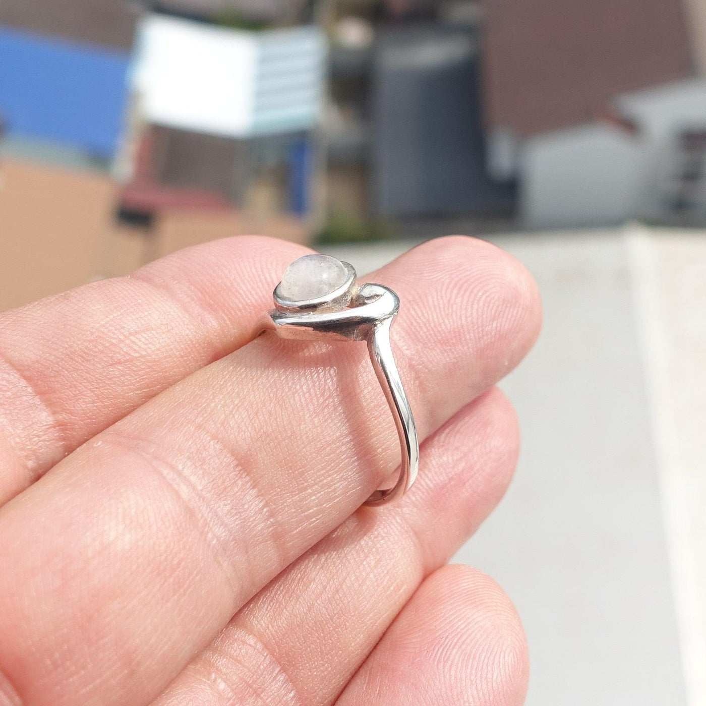 Moonstone Silver Ring, Moonstone Ring, Sterling Silver Ring, oval shaped Moonstone, handmade silver ring - Size 9.5-3