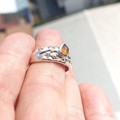 Natural Opal Ring, Minimalist Ring, Sterling Silver Ring, Solitaire Ring, pear shaped Opal, Minimalist Design, Opal silver ring, Size 9-3