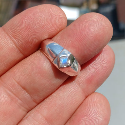 Handmade Moonstone Ring, Moonstone Silver Ring, Square Moonstone Ring, Sterling Silver Ring, Princess cut Moonstone, Minimalist Ring -Size 7-0